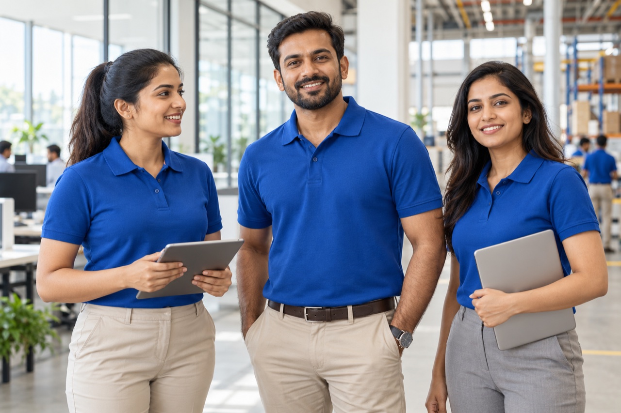 Coordinated corporate teamwear and branded polo apparel